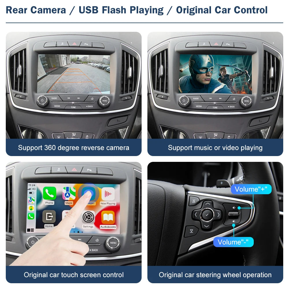 Road Top Wireless CarPlay for Buick Regal 2013-2017 Android Auto Interface Mirror Link AirPlay Car Play Function