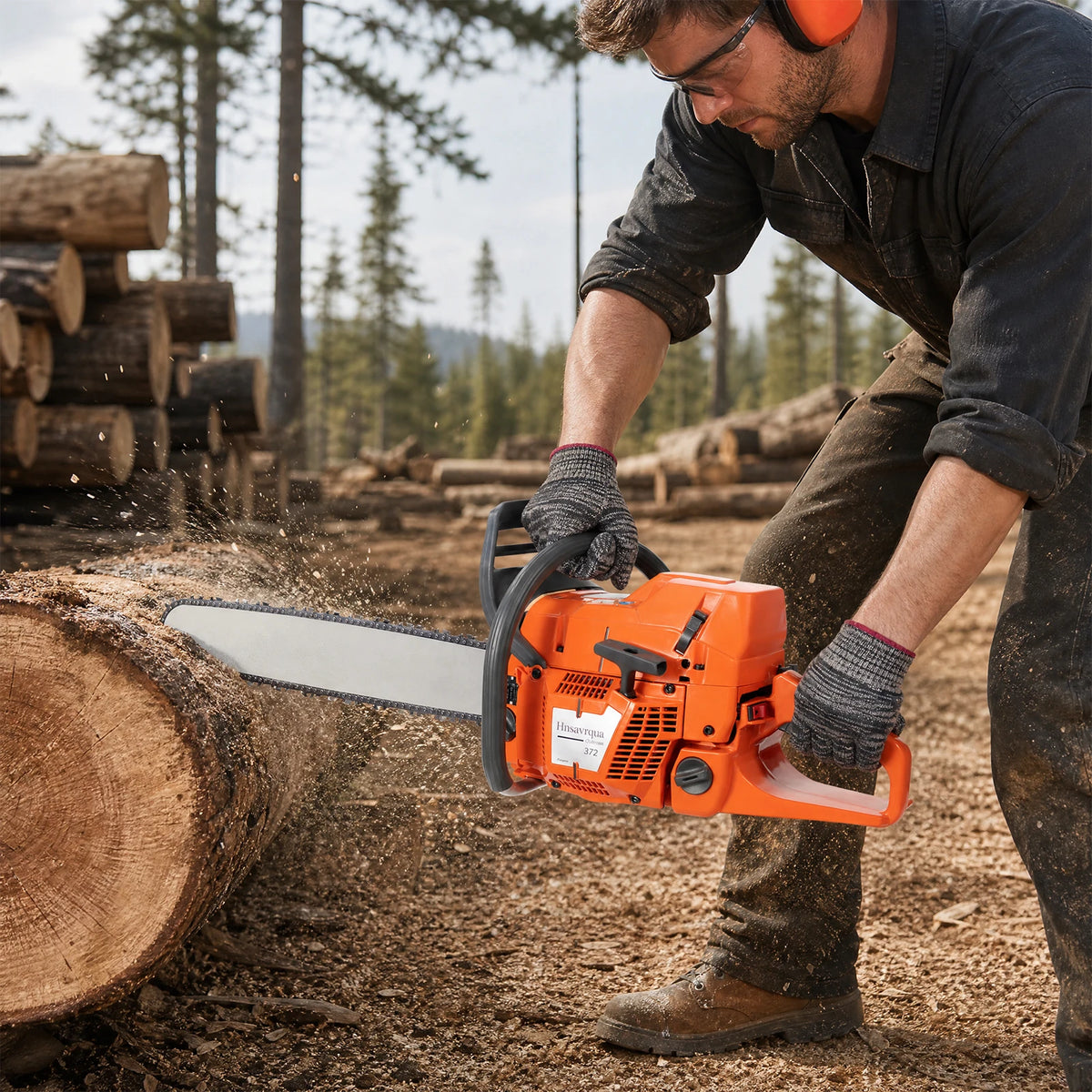 Gas Powered Professional Chainsaw for Logging Wood Cutting and Gardening