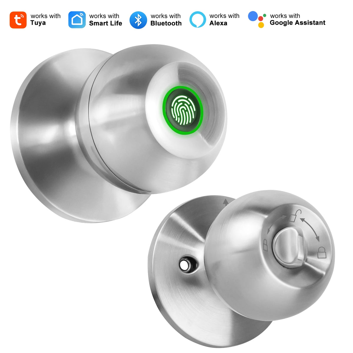 YFK Fingerprint Door Lock Knob With Tuya App Control