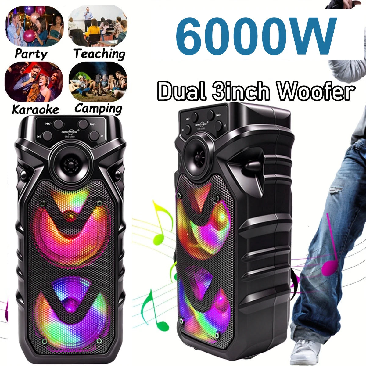 Wireless Bluetooth Portable Speaker and PA System for Guitar