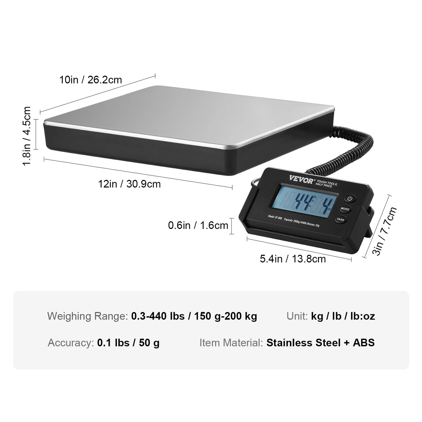 SucceBuy Digital Shipping Scale With HD LCD Display Timer