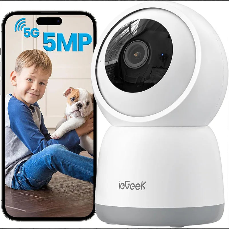 IEGEEK 5MP Indoor Security Camera With 2.4/5GHz WiFi Night Vision