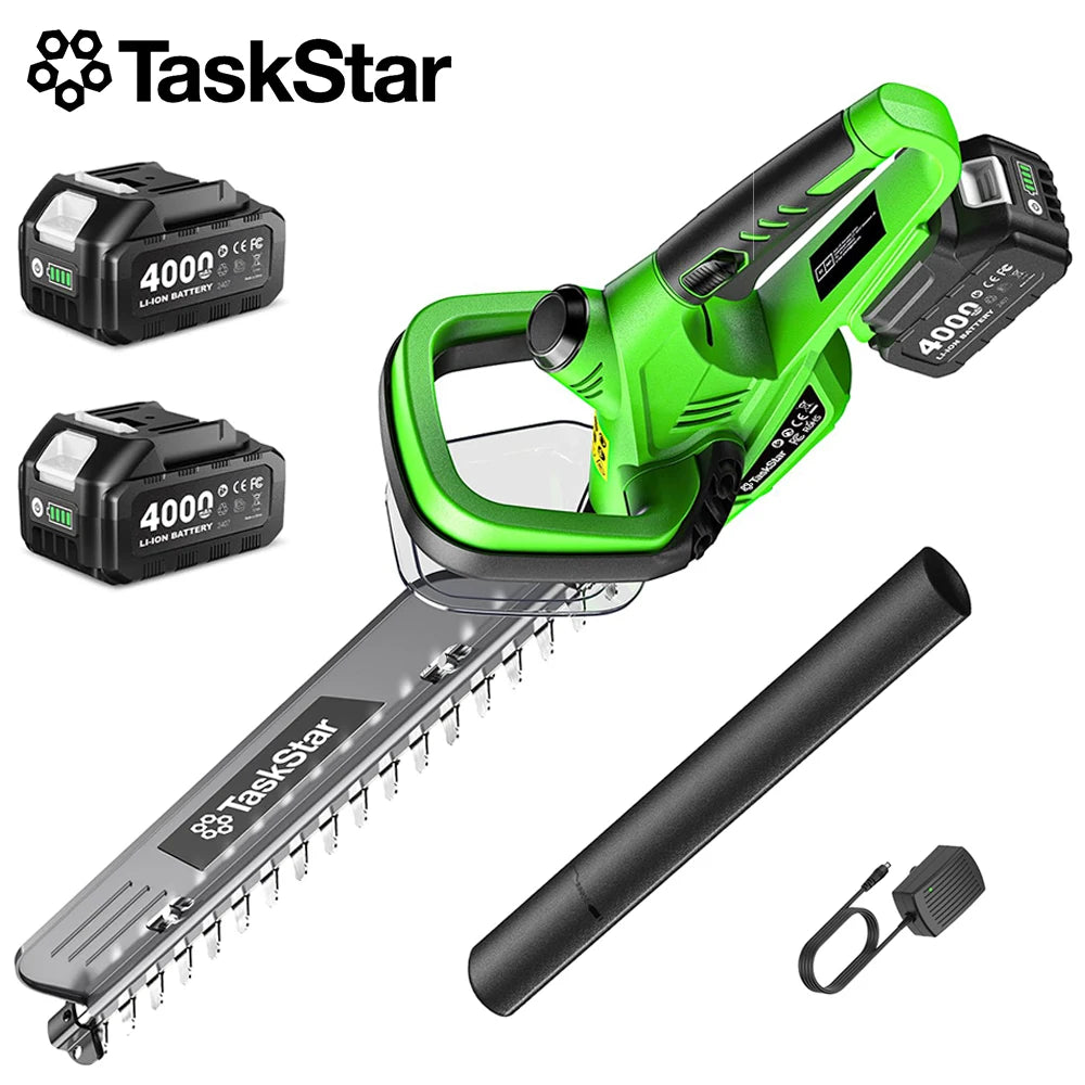 TaskStar Cordless Electric Hedge Trimmer With Dual Action Blade