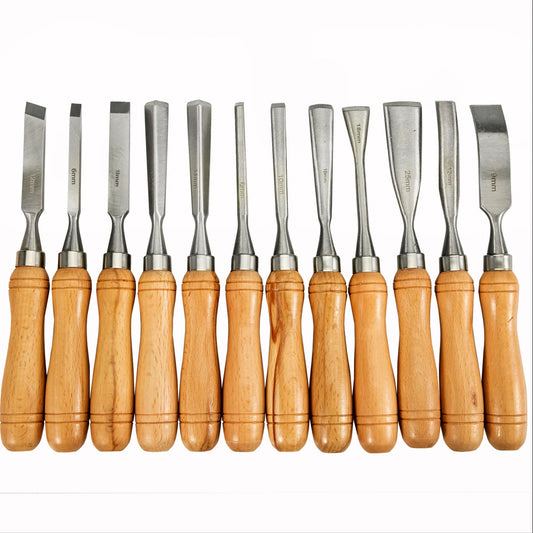 SucceBuy 12 Piece Wood Carving Chisel Set for Woodworking