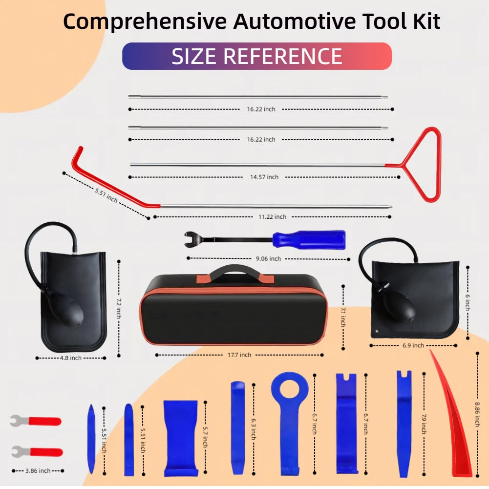 Car Door Tool Kit 26 Piece Emergency Open Wedge Set
