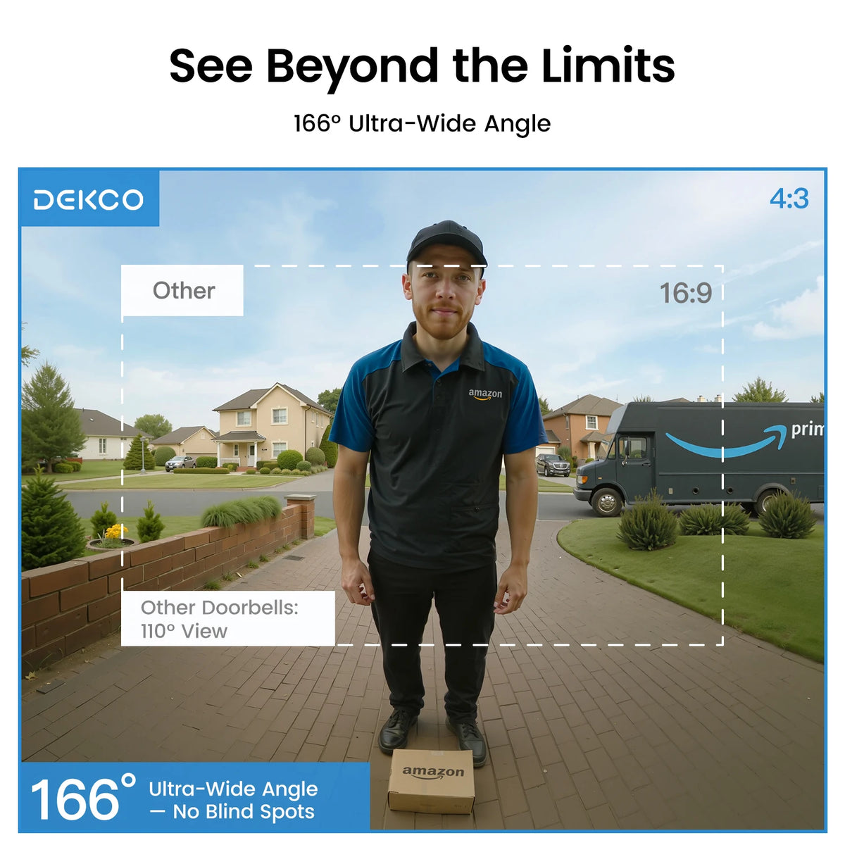 DEKCO Wireless Video Doorbell With AI Detection And Two-Way Audio