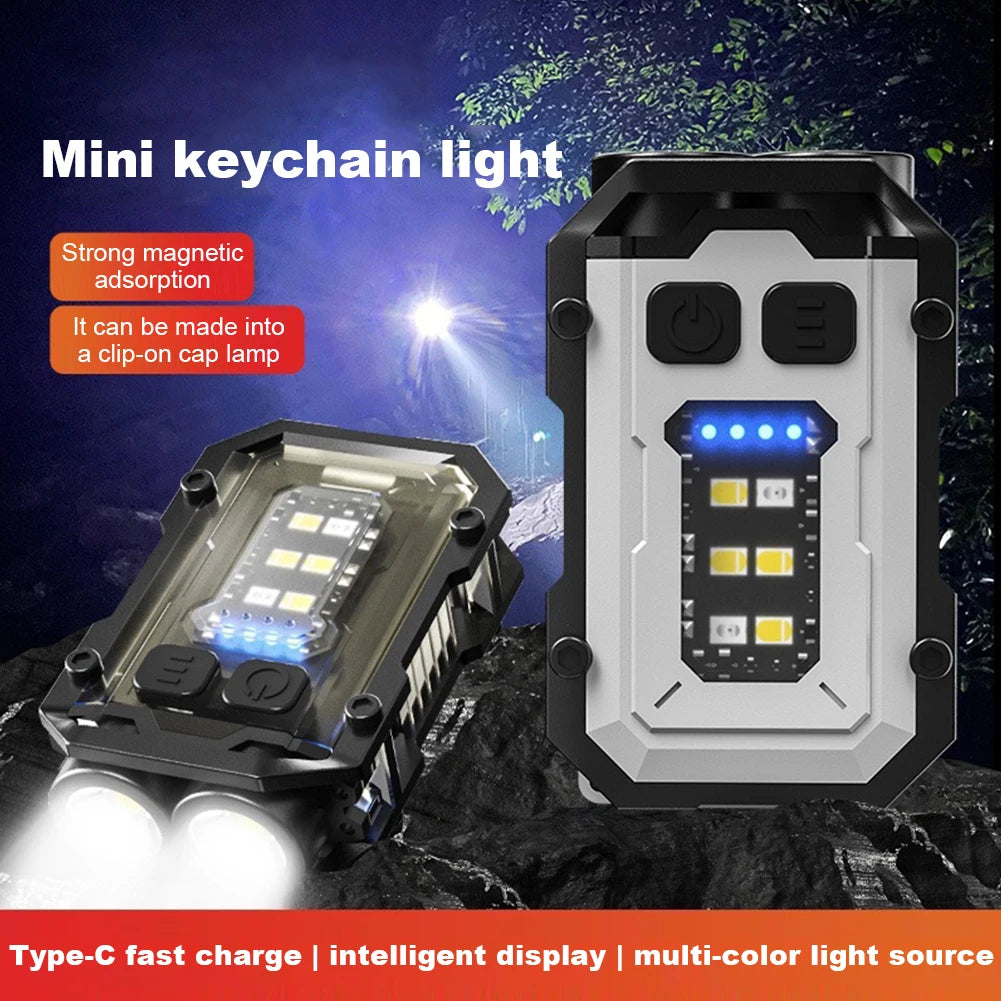 USB Rechargeable LED Flashlight Keychain For Camping And Outdoors