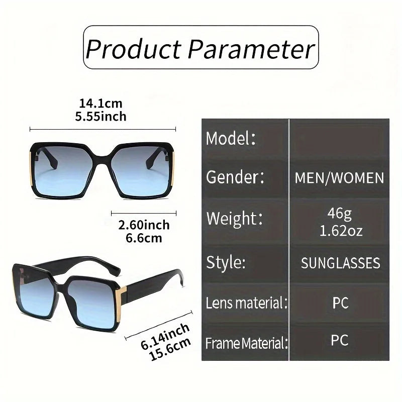 VIGNYBURKE Extra Large Square Fashion Sunglasses For Men And Women