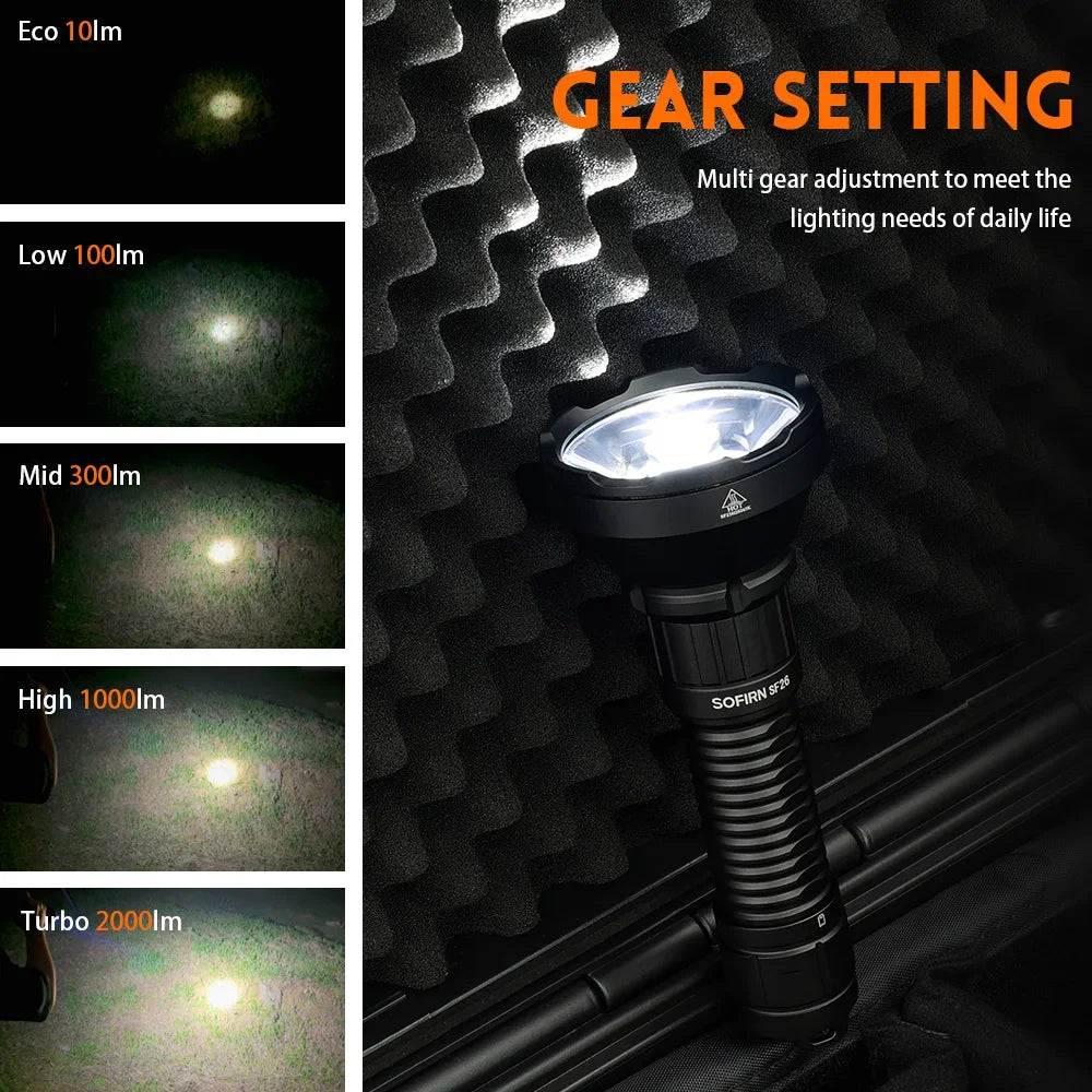 Sofirn SF26 Rechargeable Tactical Flashlight With SFT40 LED