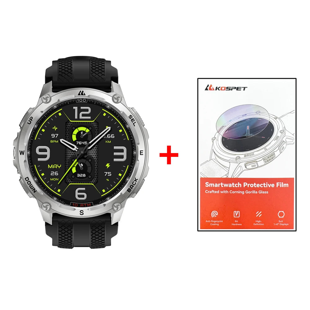 KOSPET Tank T4 Smartwatch GPS Offline Maps 10ATM Waterproof Android iOS