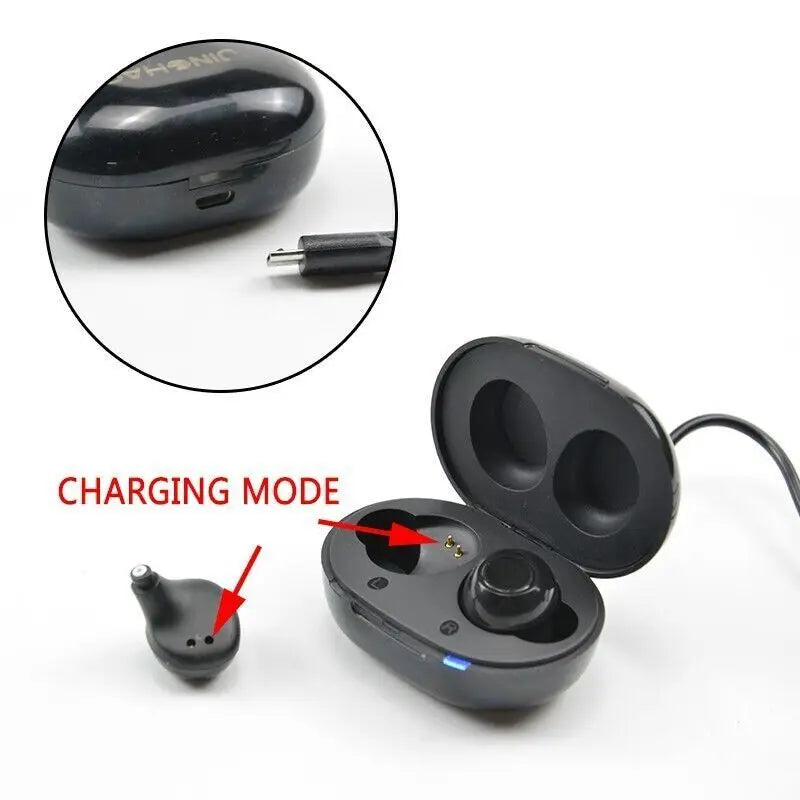 JINGHAO Hearing Aid Digital In Ear Enhancer Sound Amplifier Rechargeable