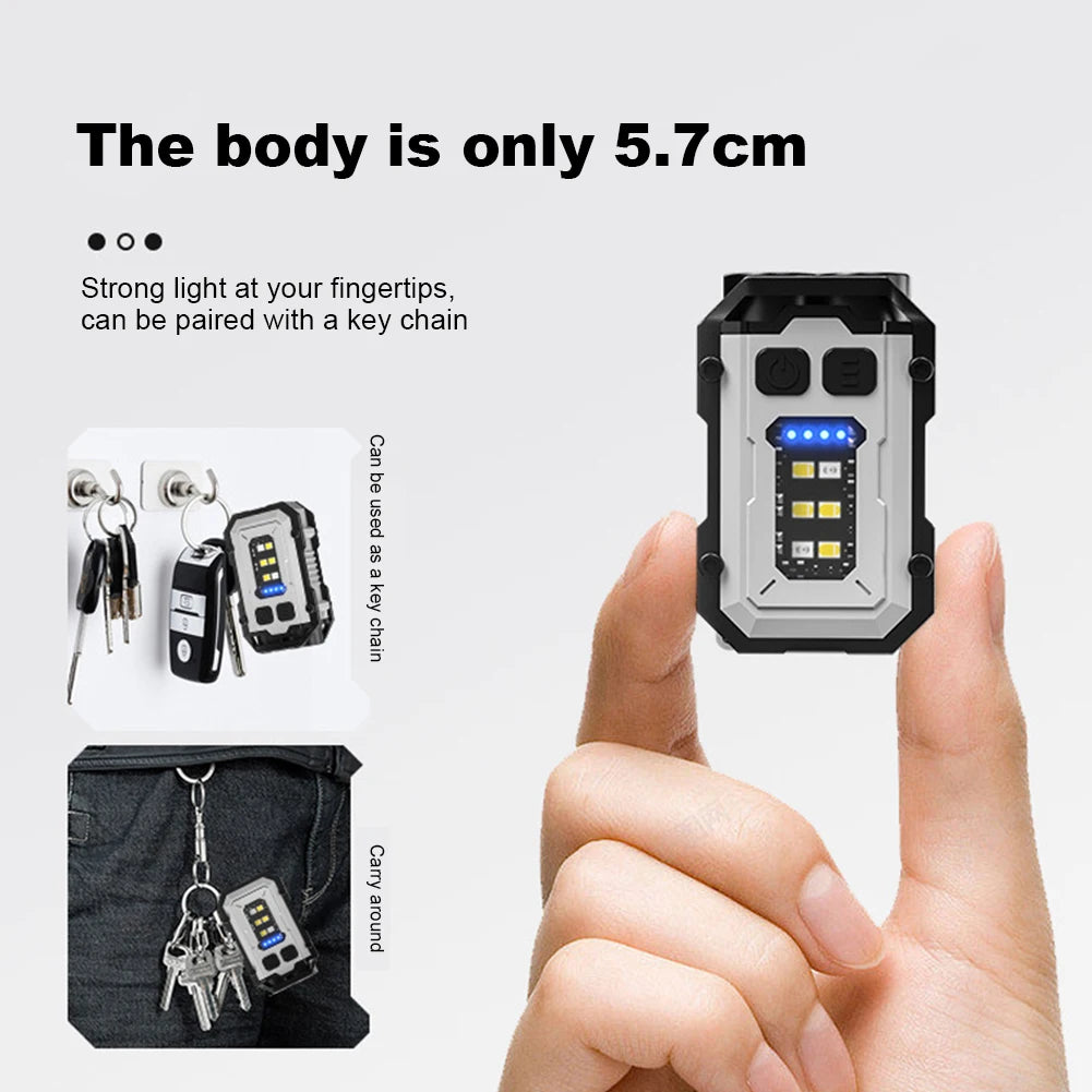 USB Rechargeable LED Flashlight Keychain For Camping And Outdoors
