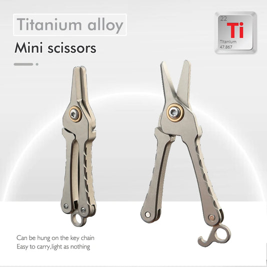 Titanium Alloy Mini Scissors Nose Hair Trimmer Keychain