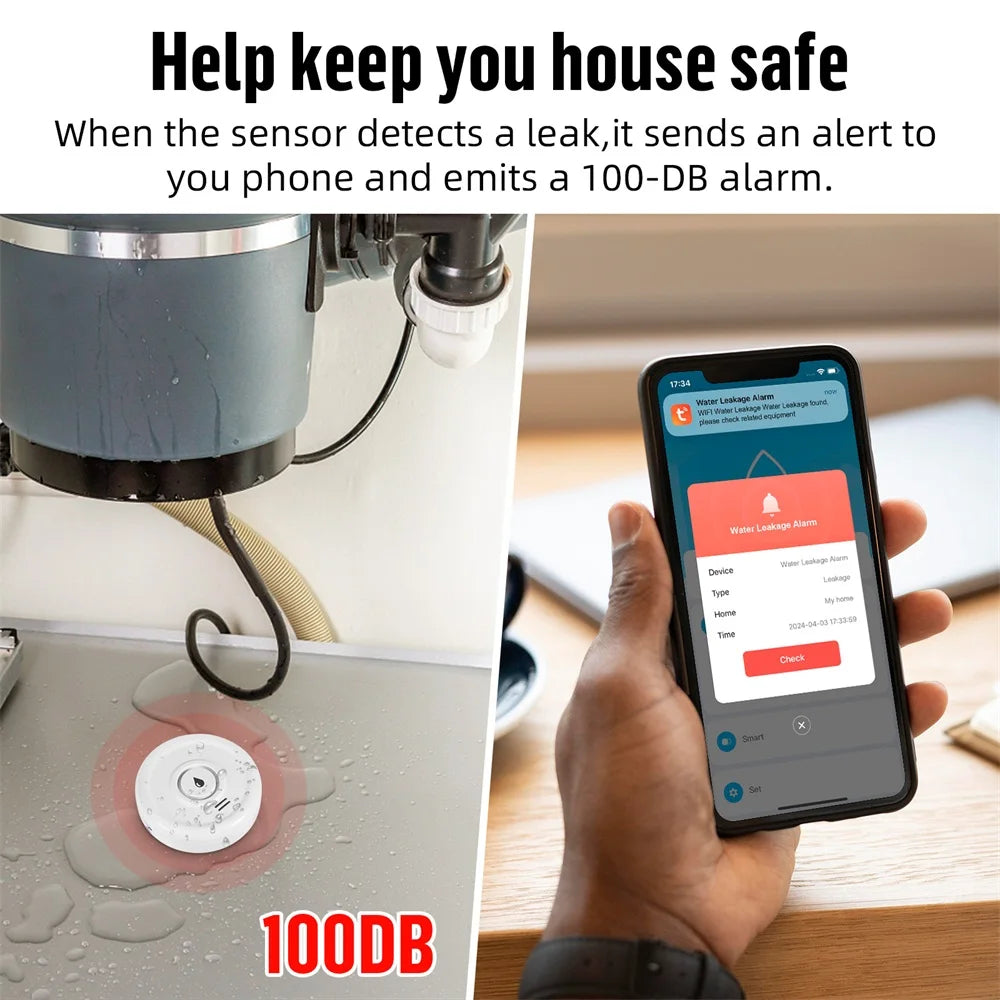 KERUI WiFi Water Leak Detector with App Alerts and Alarm