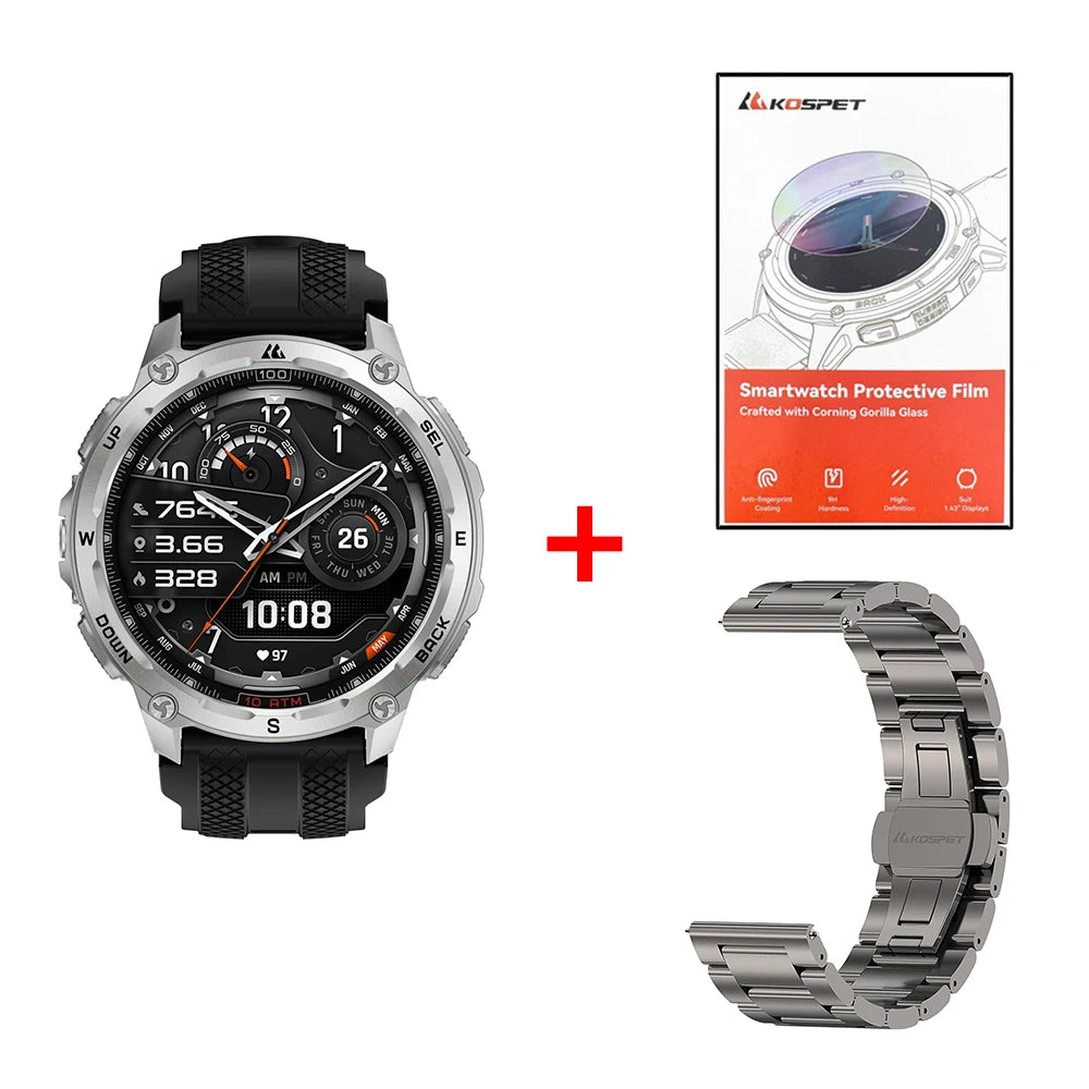 KOSPET Tank T4 Smartwatch GPS Offline Maps 10ATM Waterproof Android iOS