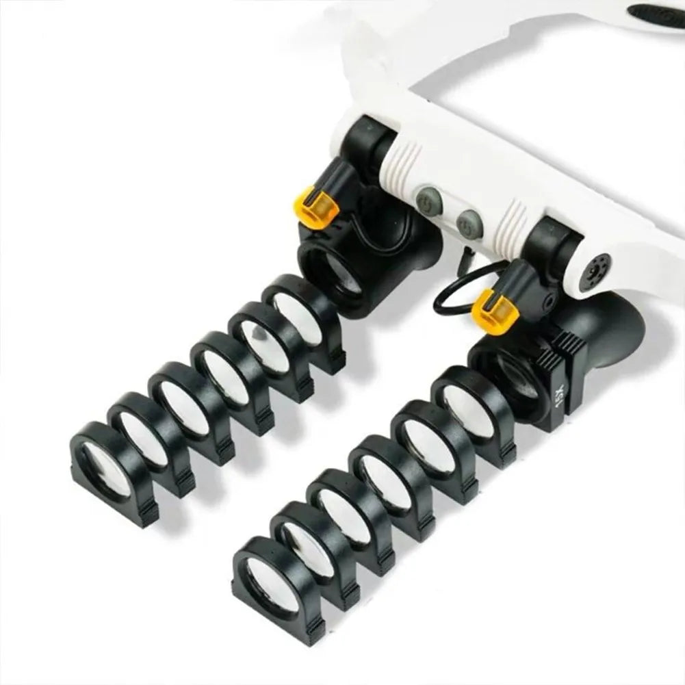 Magnifying Head Glasses Loupe With Dual LED Illumination For Jewelry