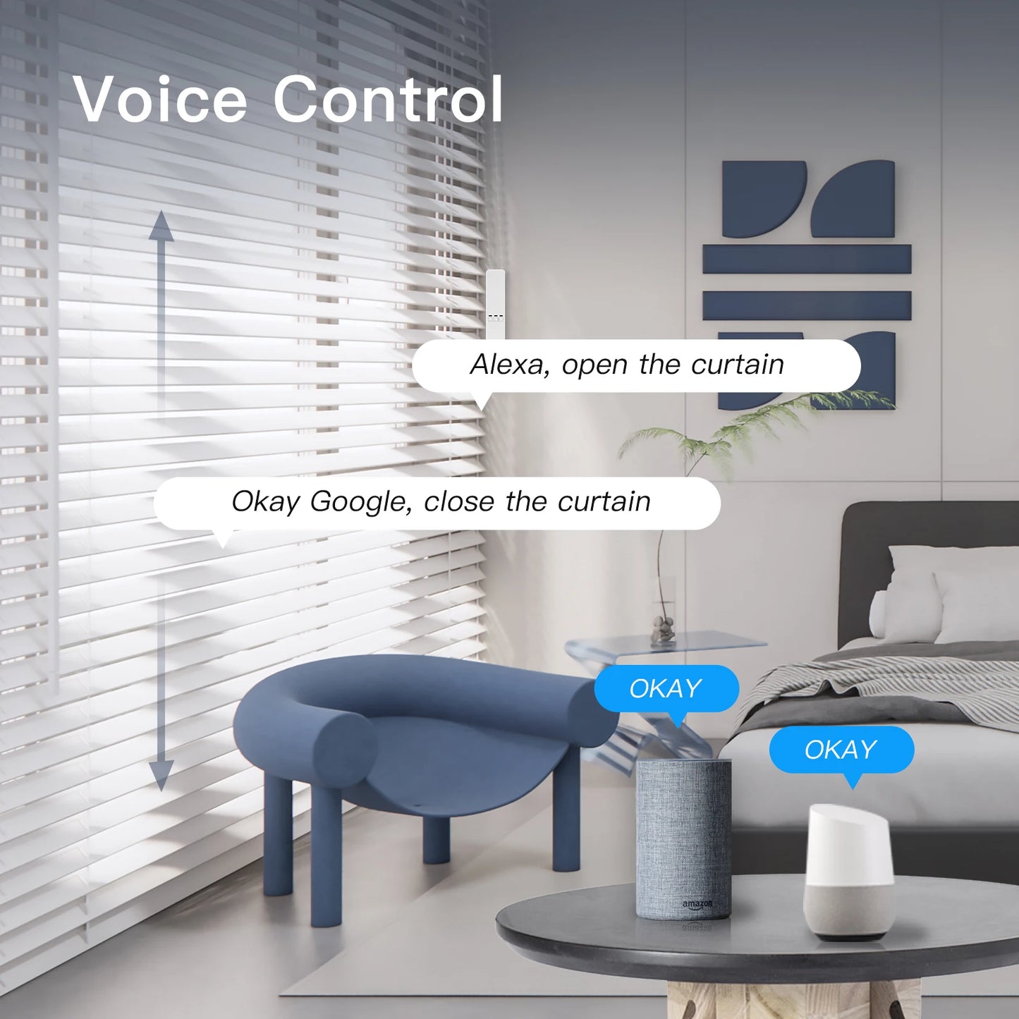 MOES Tuya WiFi Smart Motorized Roller Blinds Kit RF Remote