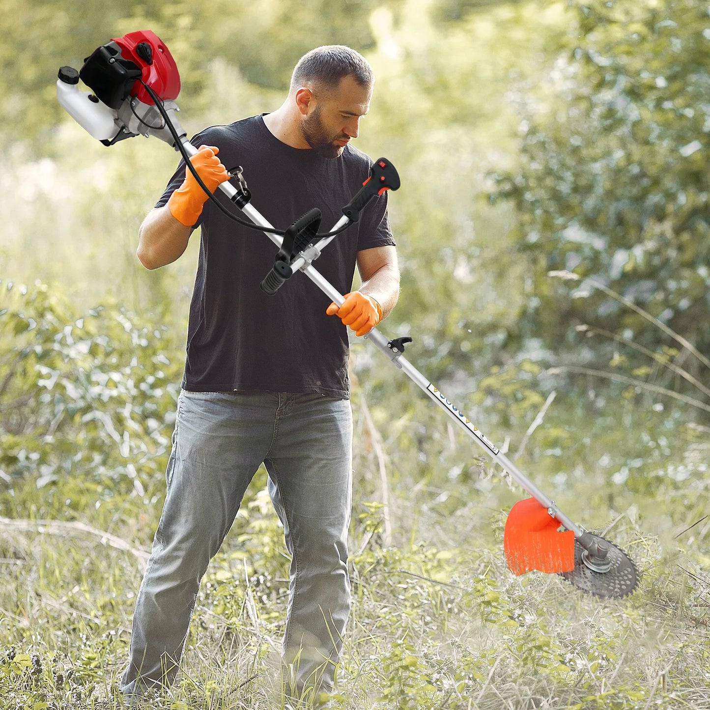 Gas Powered 4-In-1 Weed Wacker Hedge Trimmer Edger String Trimmer