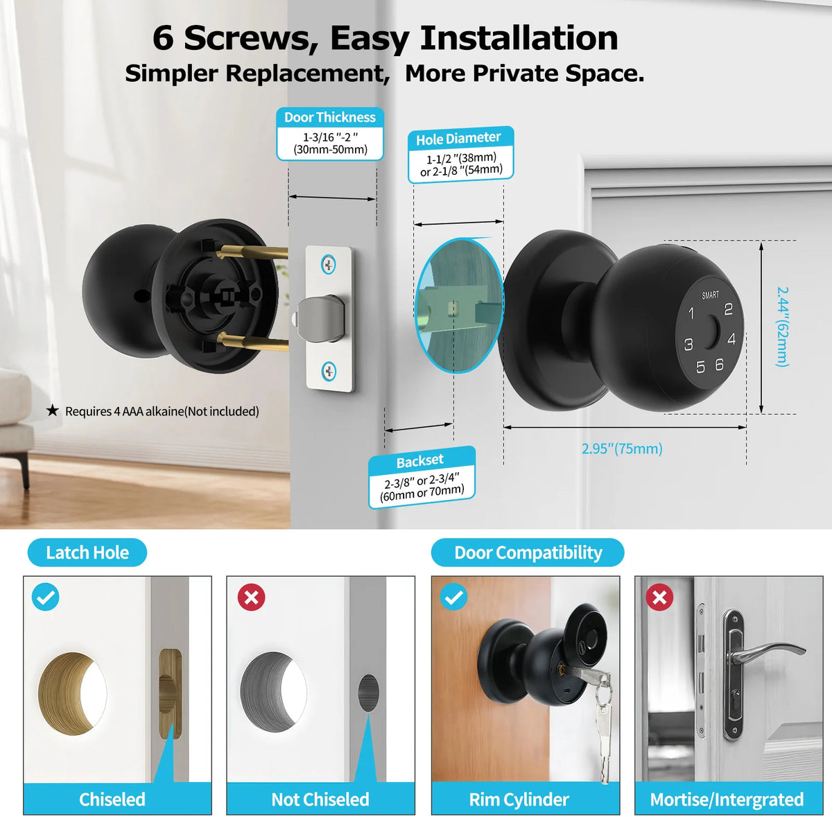 Viladepot Smart Fingerprint Door Lock With Keypad And App Control