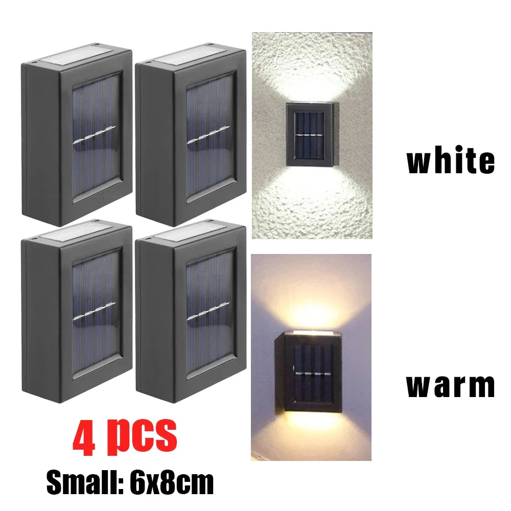 AlliLit Solar LED Wall Lights Outdoor Waterproof Garden Lamps