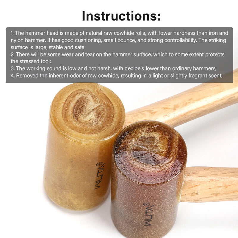 WUTA Rawhide Head Mallet Leather Craft Hammer For Jewelry Stamping