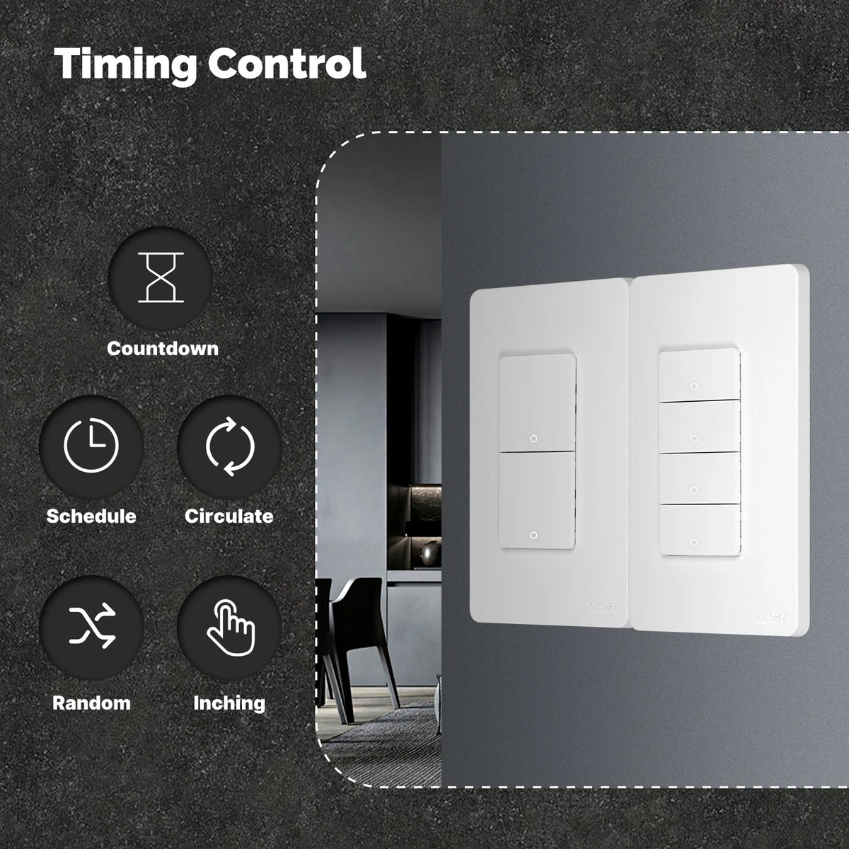 MOES Tuya WiFi Smart Button Wall Switch Alexa Google Compatible