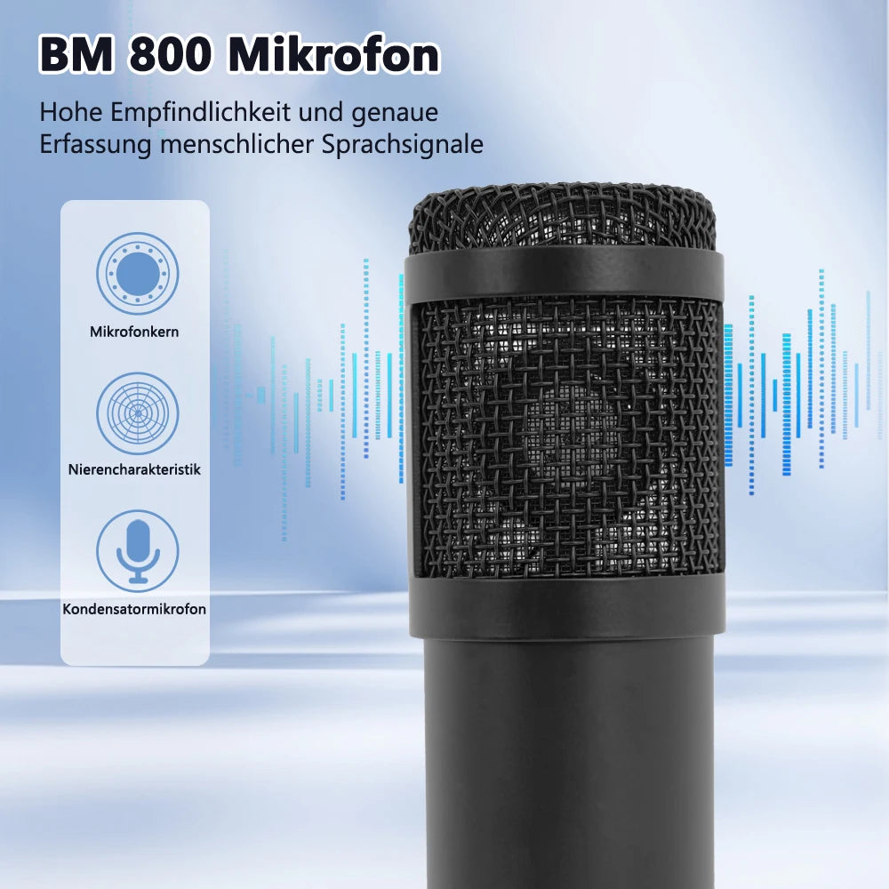 Studio Recording Kit With Condenser Microphone For PC And Laptop