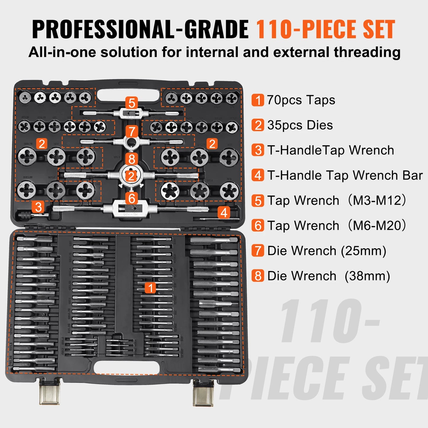 SucceBuy Tap And Die Set For Metric SAE Bearing Steel