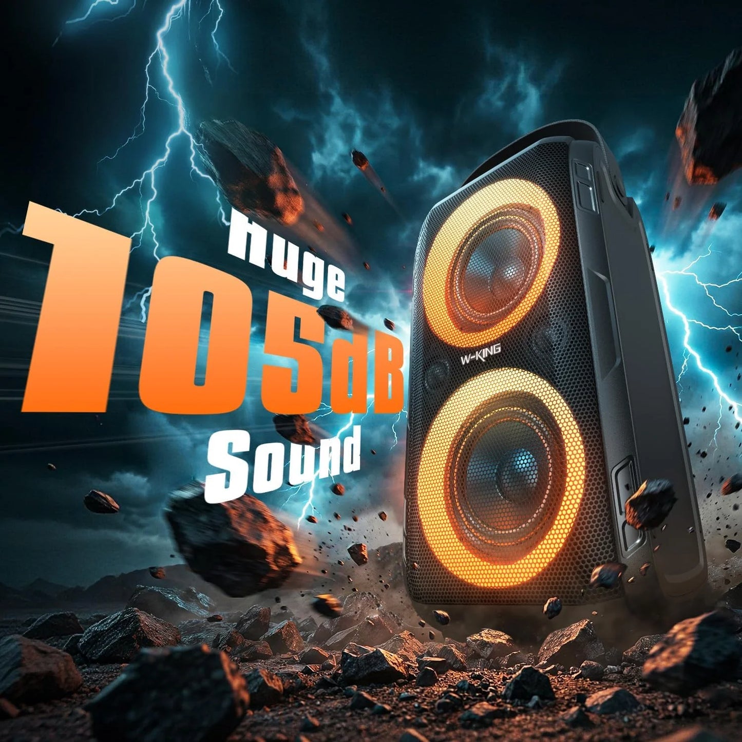 W-King 180W Peak Party Bluetooth Speaker With Subwoofer