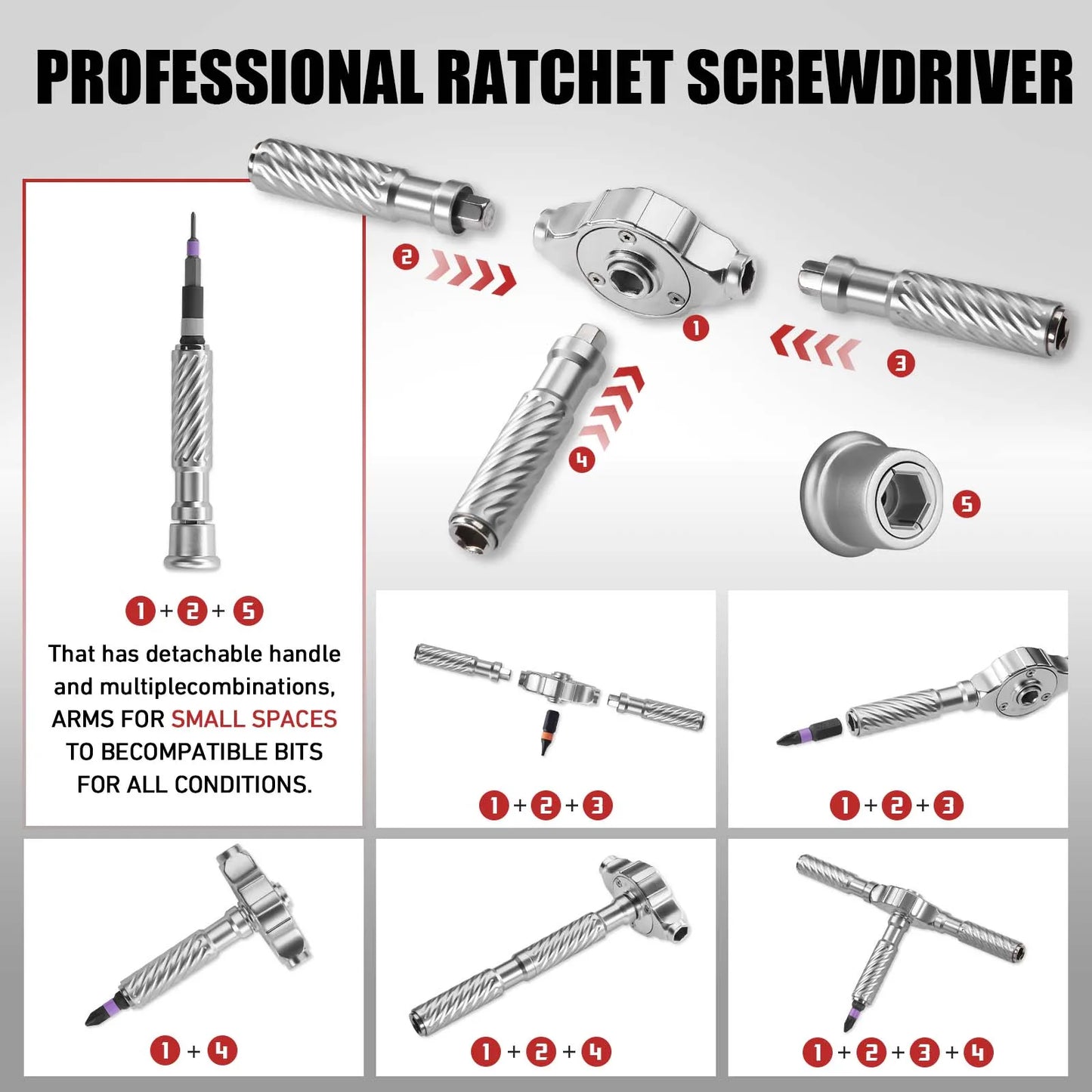 VMAN 66in1 Multifunction Ratchet Screwdriver Set Magnetic Bits