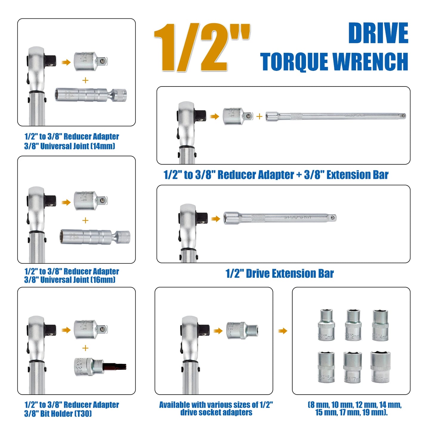 Waxtron Professional Adjustable Torque Wrench 5 To 45 Ft Lb