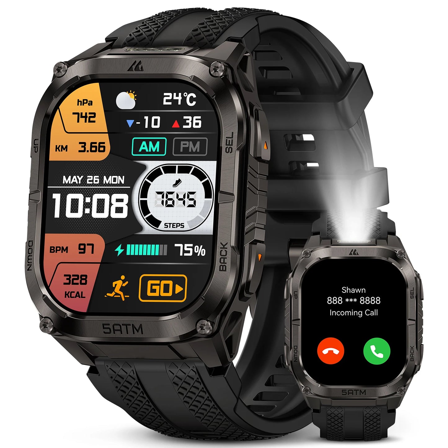 Kospe Tank M4C Advanced GPS Smartwatch For Men Health Tracking