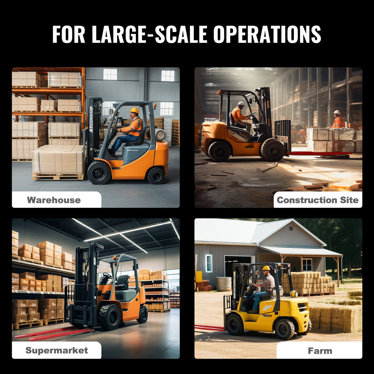 SucceBuy Carbon Steel Pallet Fork Extensions For Forklift Attachments