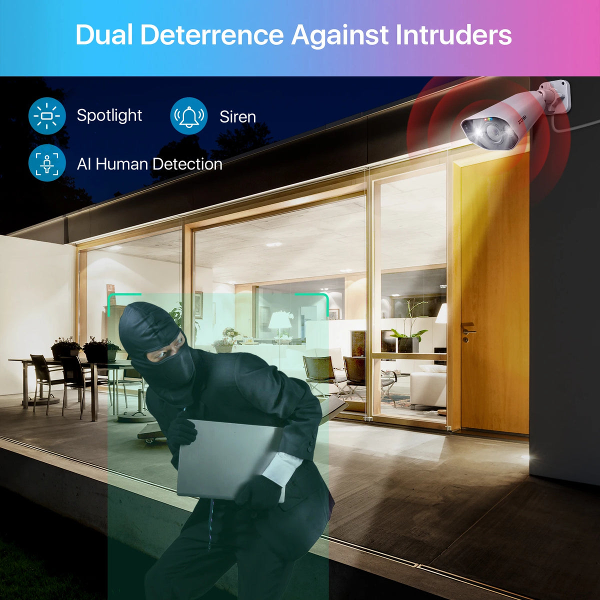 ZOSI 4K PoE CCTV Security Camera With Two Way Audio