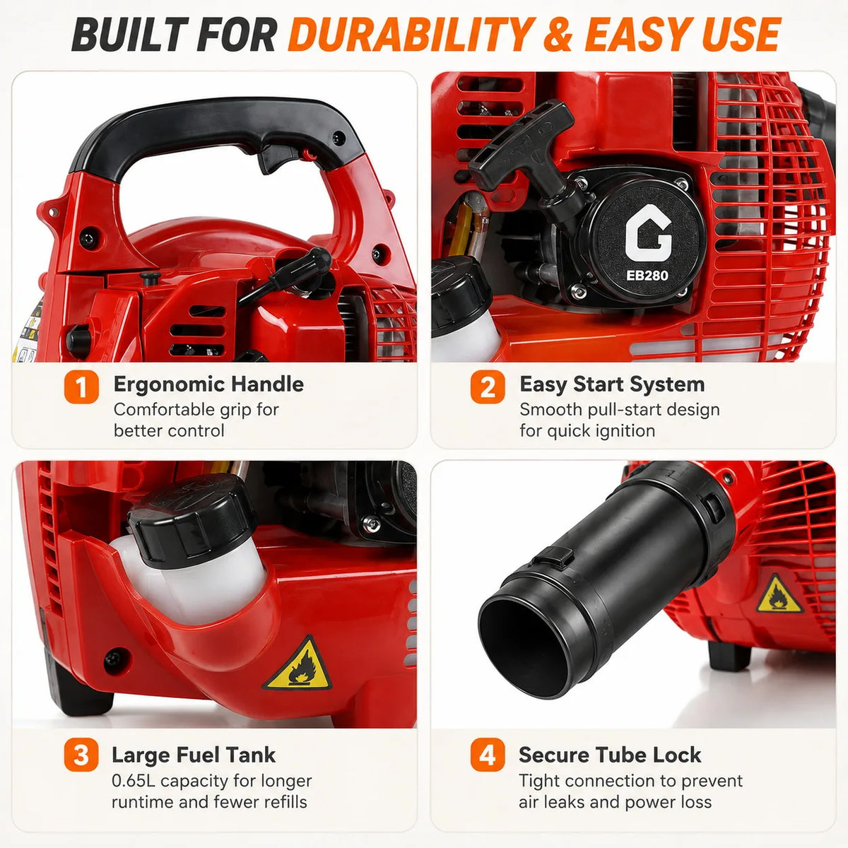 Gas Powered Handheld Leaf Blower for Yard and Garden Cleanup