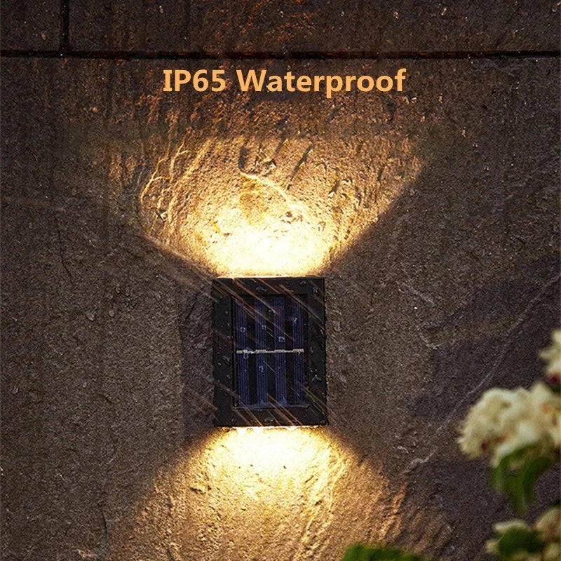 AlliLit Solar LED Wall Lights Outdoor Waterproof Garden Lamps