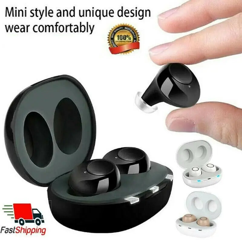 JINGHAO Hearing Aid Digital In Ear Enhancer Sound Amplifier Rechargeable