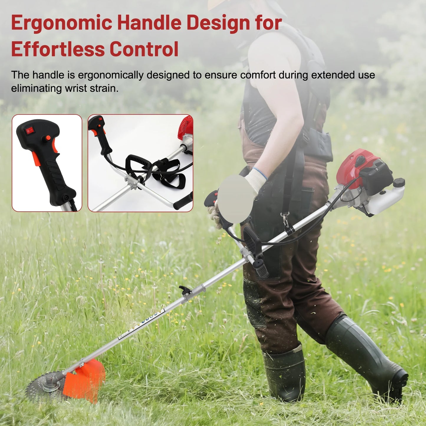 Gas Powered 4-In-1 Weed Wacker Hedge Trimmer Edger String Trimmer