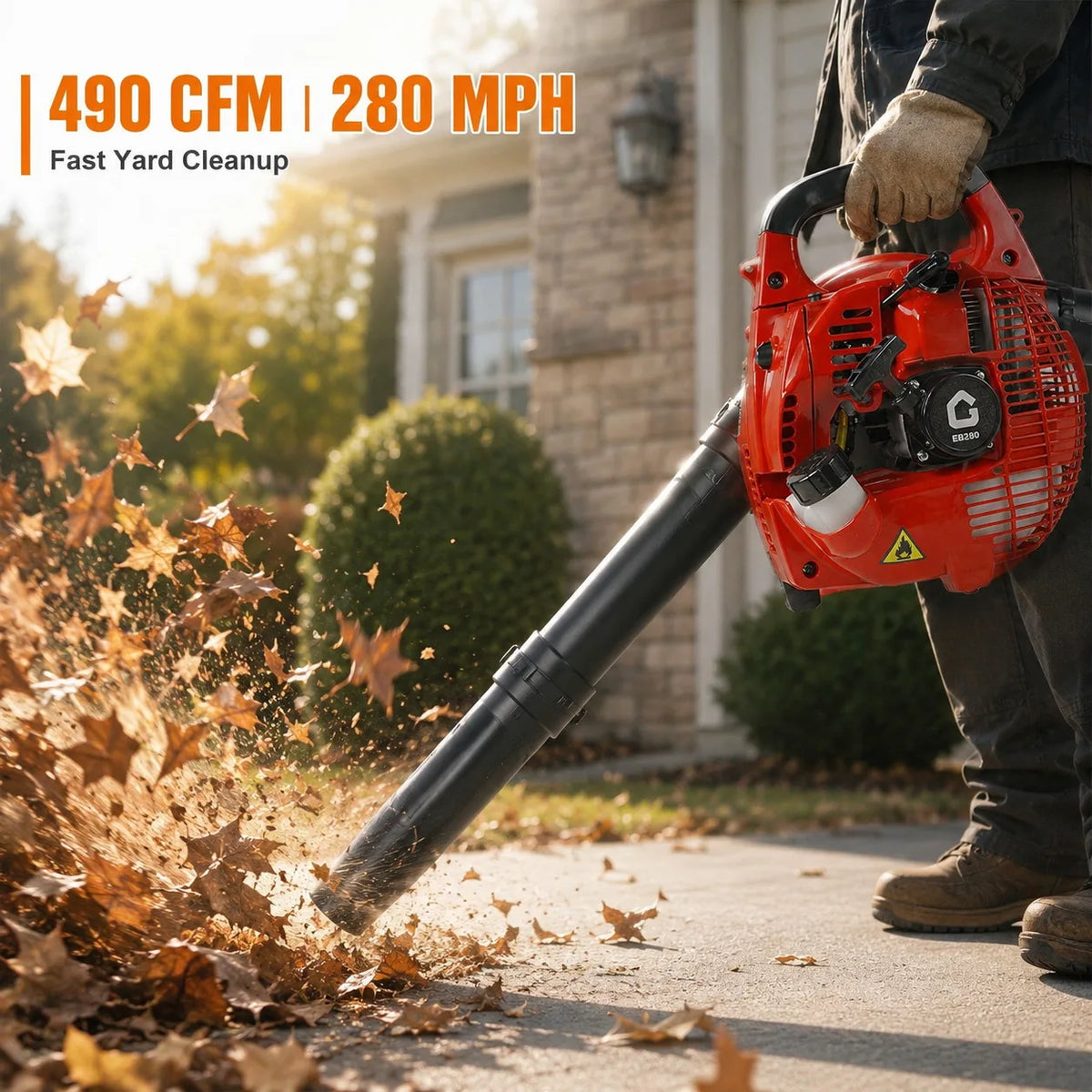 Gas Powered Handheld Leaf Blower for Yard and Garden Cleanup