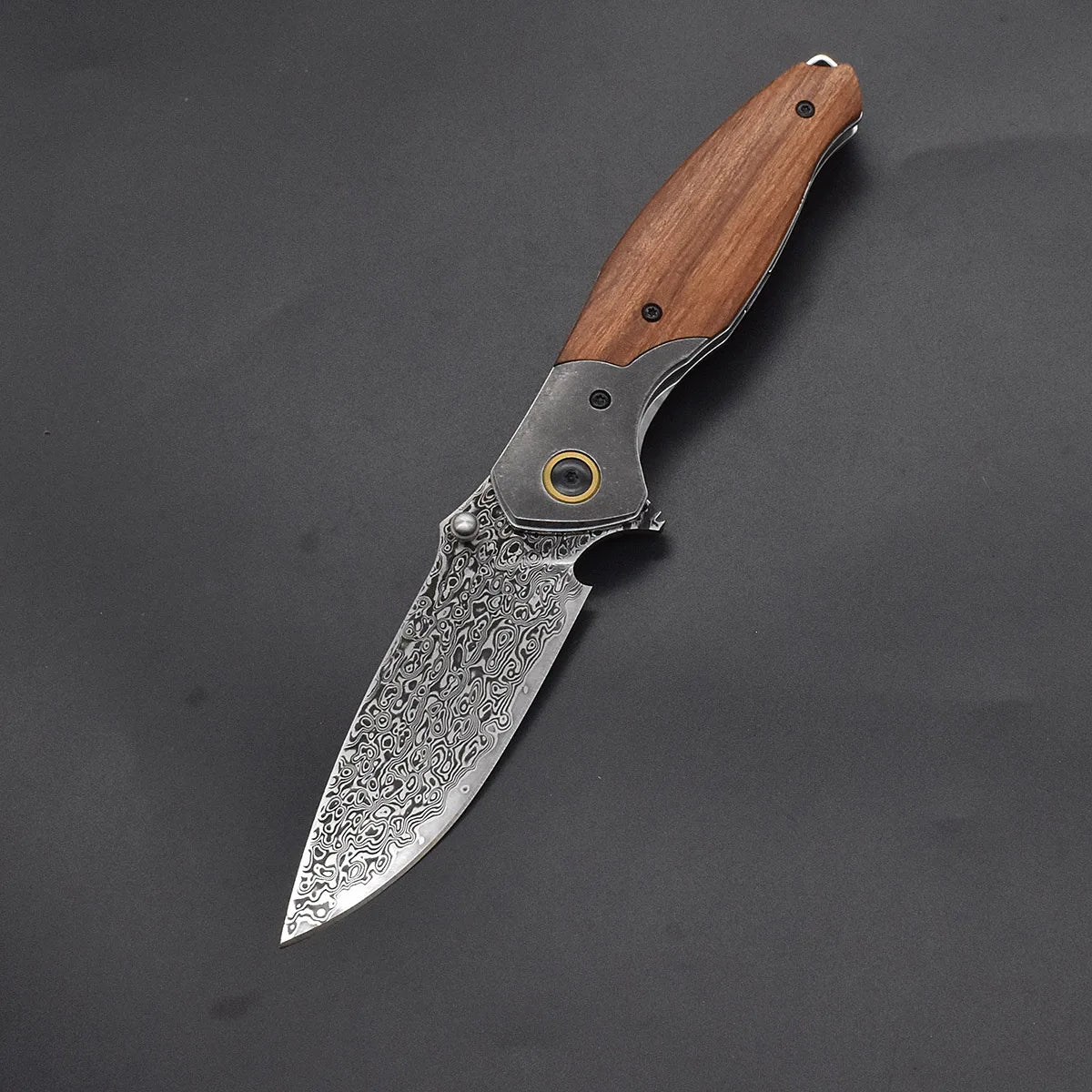 BLACKDRAGON DIY Supplies Damascus Steel G10 Folding Knife Back Clip