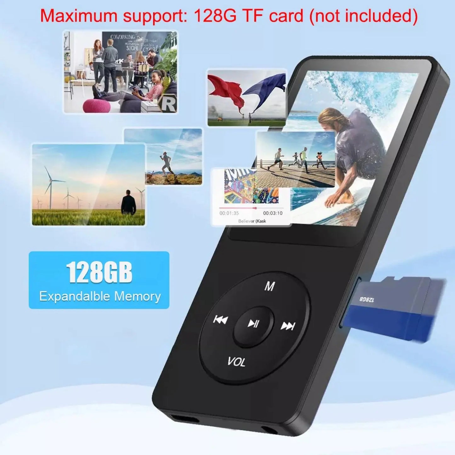 Mini Portable MP3 Player With Bluetooth 5.0 And FM Radio