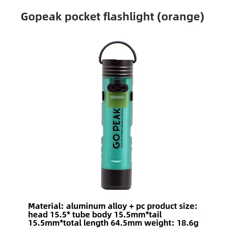 Gopeak USB Rechargeable LED Pocket Flashlight Clip Hat Light