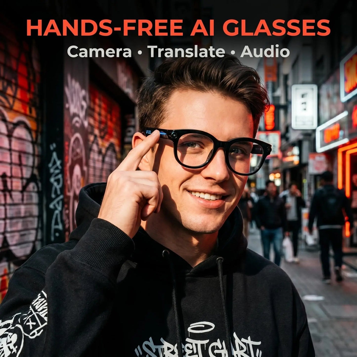 SENBONO AI Glasses With Camera 4K Video AI Translation