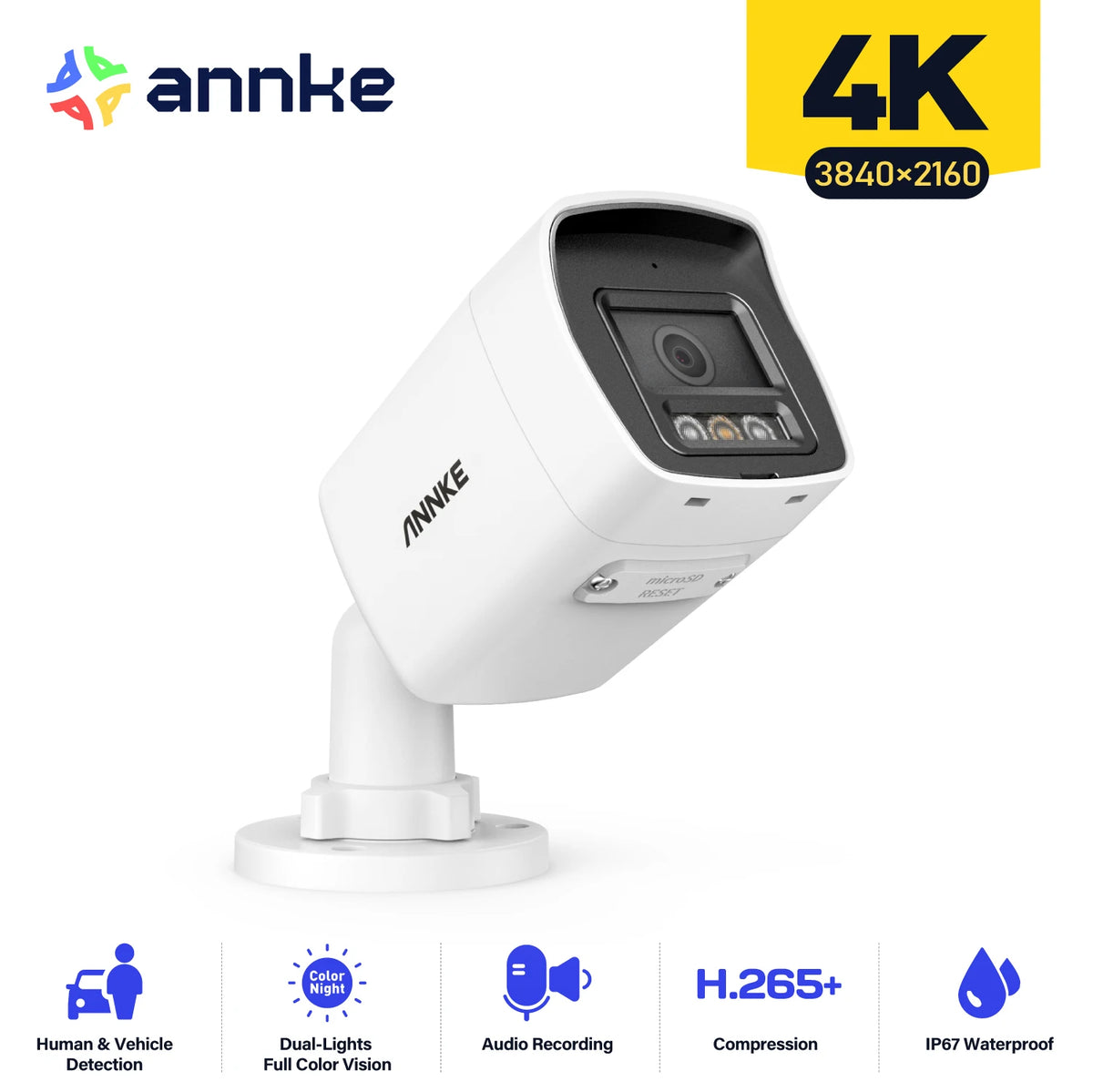 ANNKE Dual Light Varifocal Bullet Network Camera With AI Detection