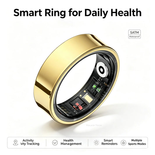 Health Ring For Temperature, Heart Rate And Blood Oxygen Monitoring