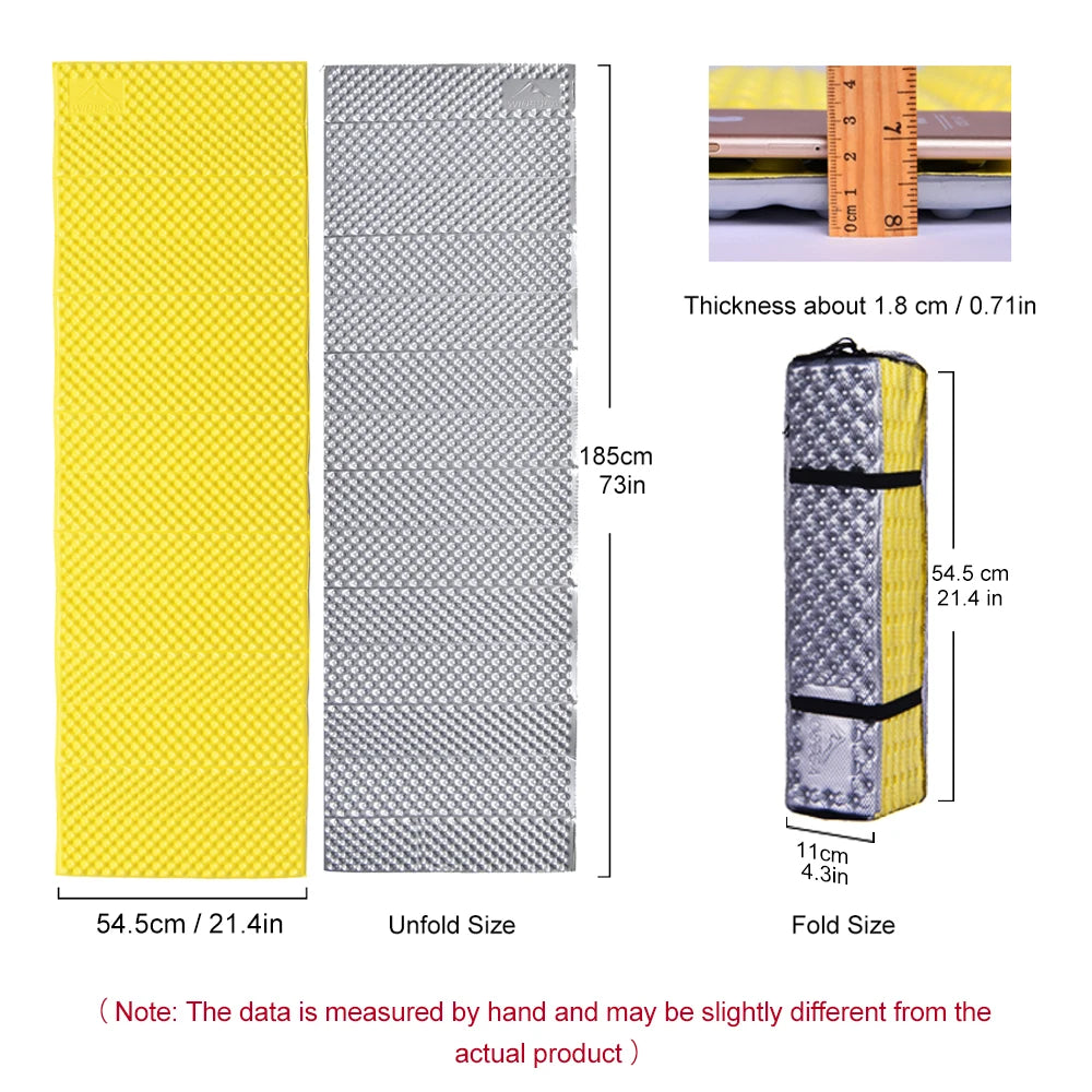 Widesea Camping Mat Portable Sleeping Pad Waterproof Foam Mattress