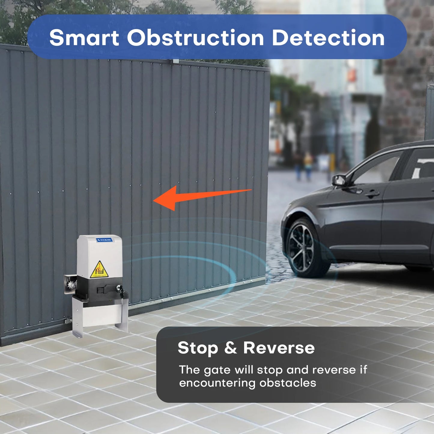 ROOMARK Automatic Sliding Gate Opener Kit With Remote Controllers