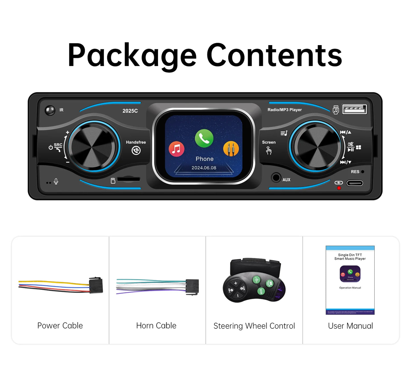ESSGOO Bluetooth 6.0 Car Radio MP3 Player With USB/SD AUX