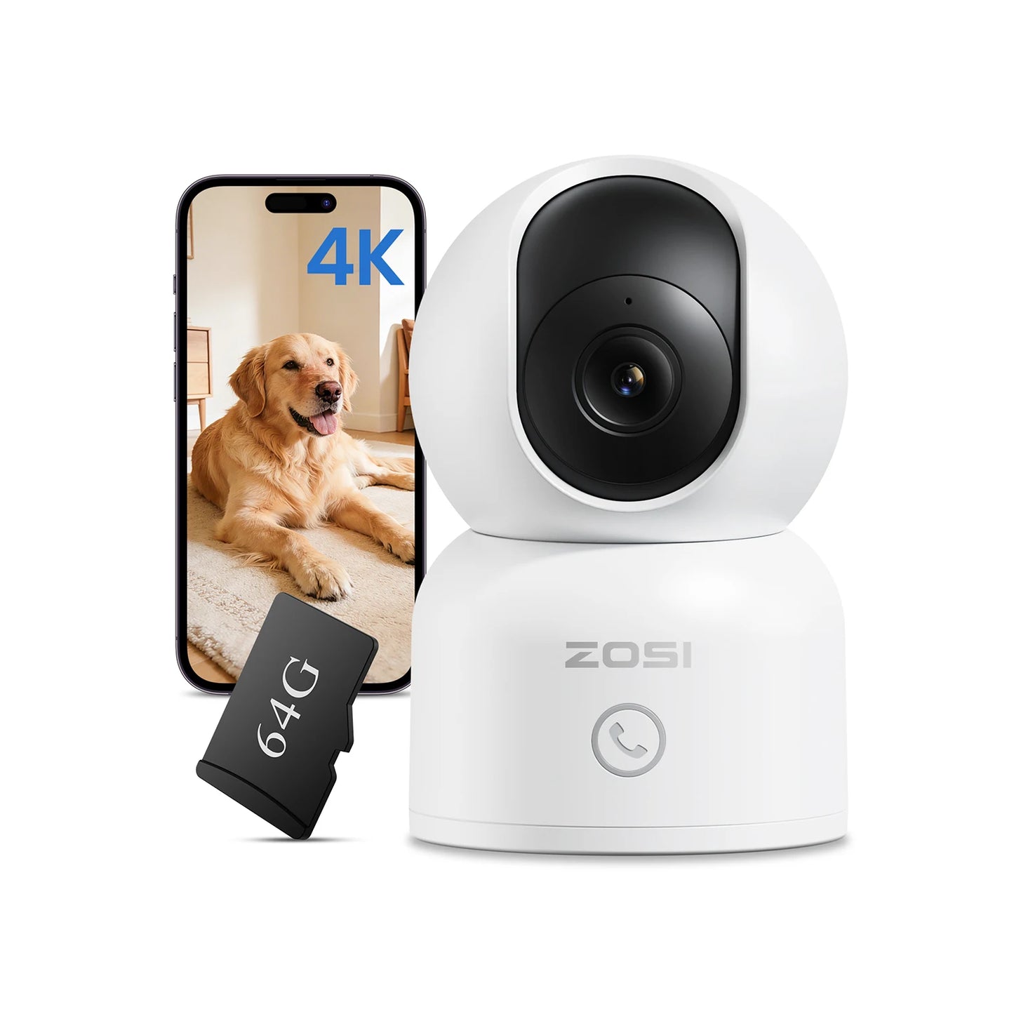 ZOSI 360 PTZ Smart Home Security Camera Auto Tracking