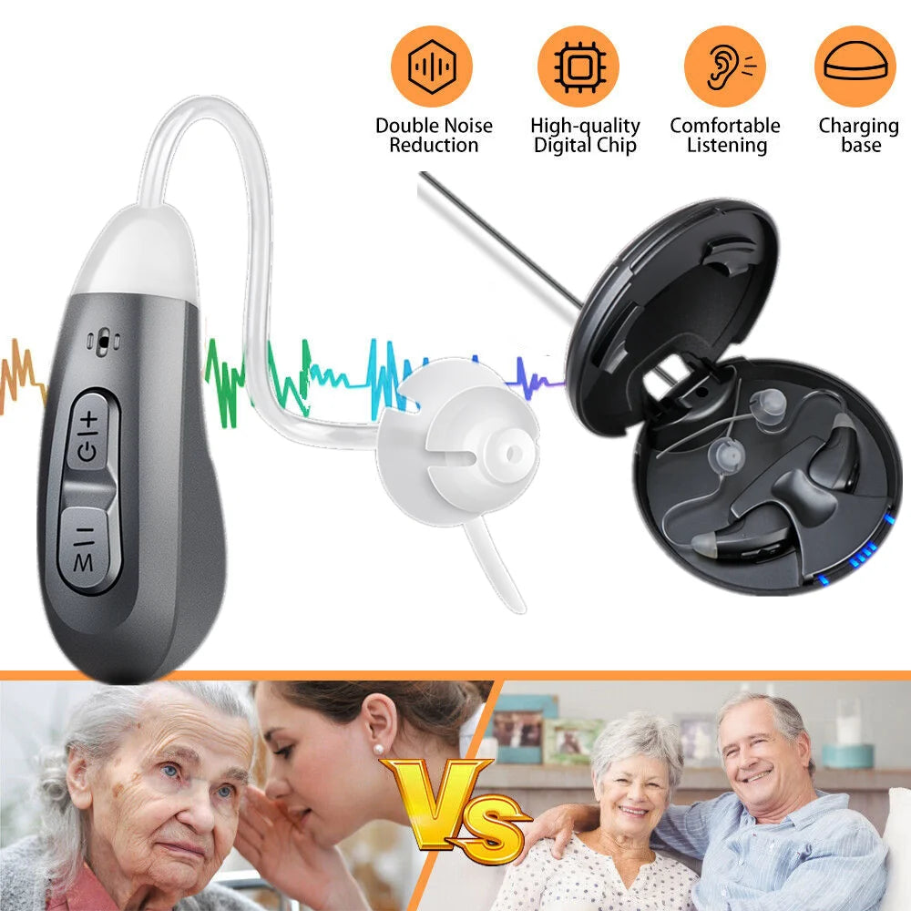 Jinghao Digital Hearing Aids Rechargeable Invisible BTE for Elderly